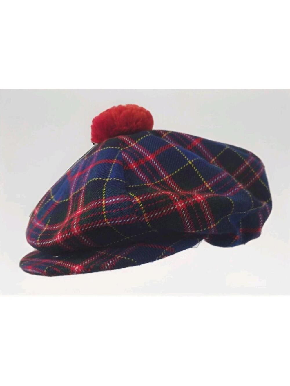 Vintage 50s Shandon Headwear Tartan Wool Tam Balmoral Hat Red Toorie 7 1/4 59
